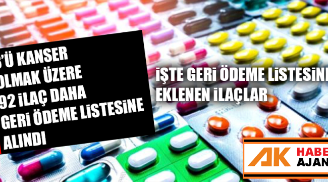 92 ?laç daha geri ödeme listesine al?nd?