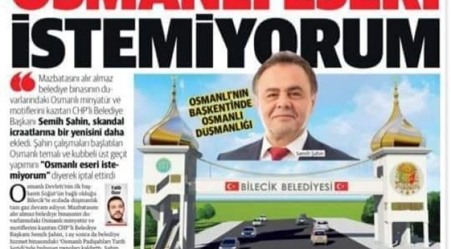 Bu ?ehirde Osmanl? eseri istemiyorum!