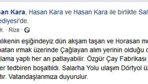 Rizede Byk Tehlike! Da? Koptu Geliyor, evre Bo?alt?ld?