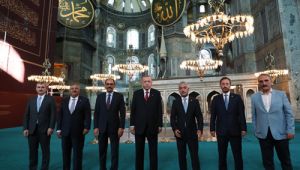 Cumhurba?kan? Erdo?an, Ayasofya-i Kebir Cami-i ?erifi�nde incelemelerde bulundu