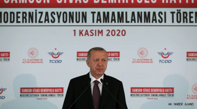 Cumhurba?kan? Erdo?an, Samsun-Sivas Demiryolu Hatt? Modernizasyonunun Tamamlanmas? T�reni�ne kat?ld?