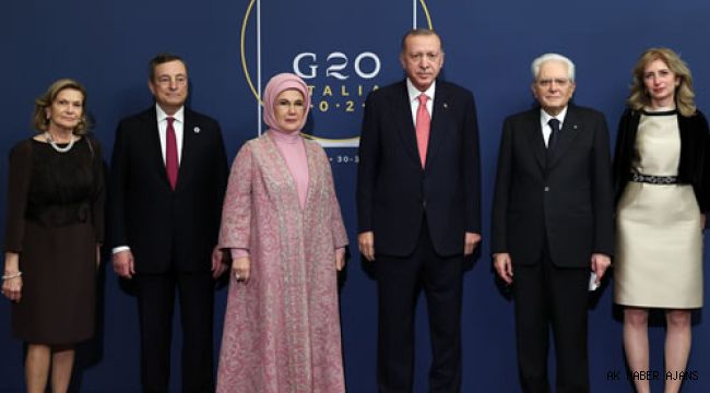 Cumhurba?kan? Erdo?an, ?talya Cumhurba?kan? Mattarellan?n G20 liderleri onuruna verdi?i yeme?e kat?ld?