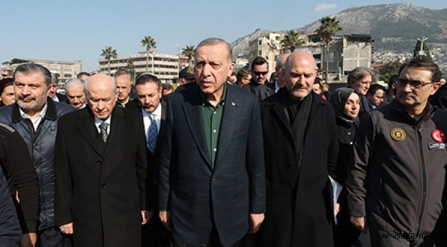 Cumhurba?kan? Erdo?an, Hatay'da depremlerden etkilenen bölgeleri ziyaret etti